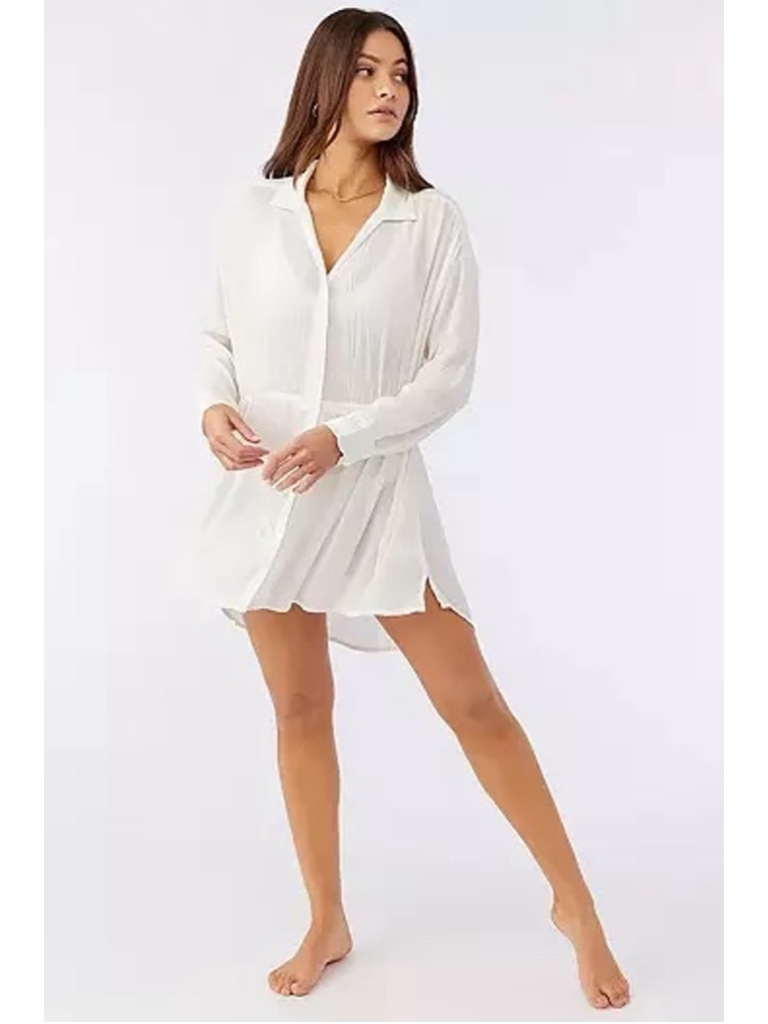 Women's O'neill Cover Up Shirt Dress, Size M, White